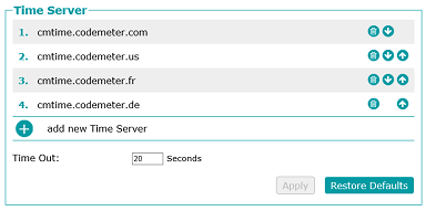 CodeMeter Time Server list